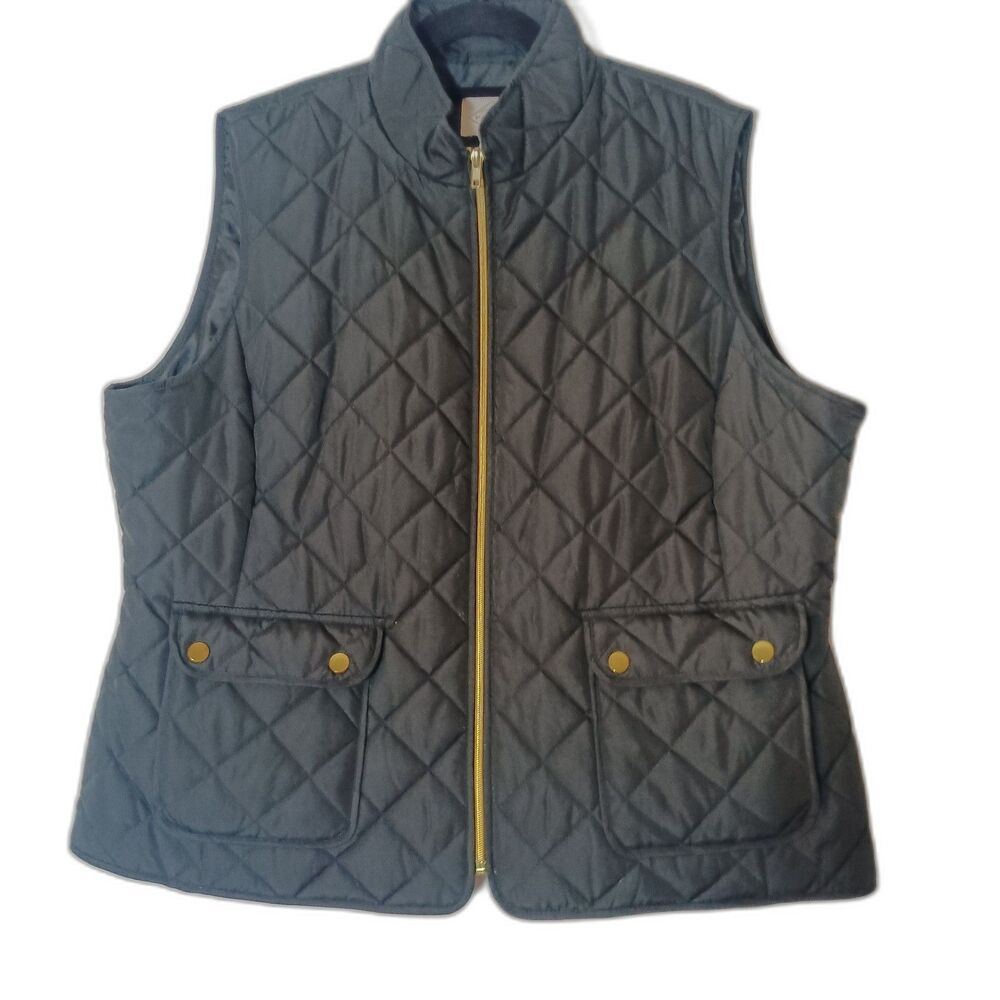 Puffer Diamond Quilted Vest Women XXL Mandarin Collar Preppy Corpcore Outdoorsy
